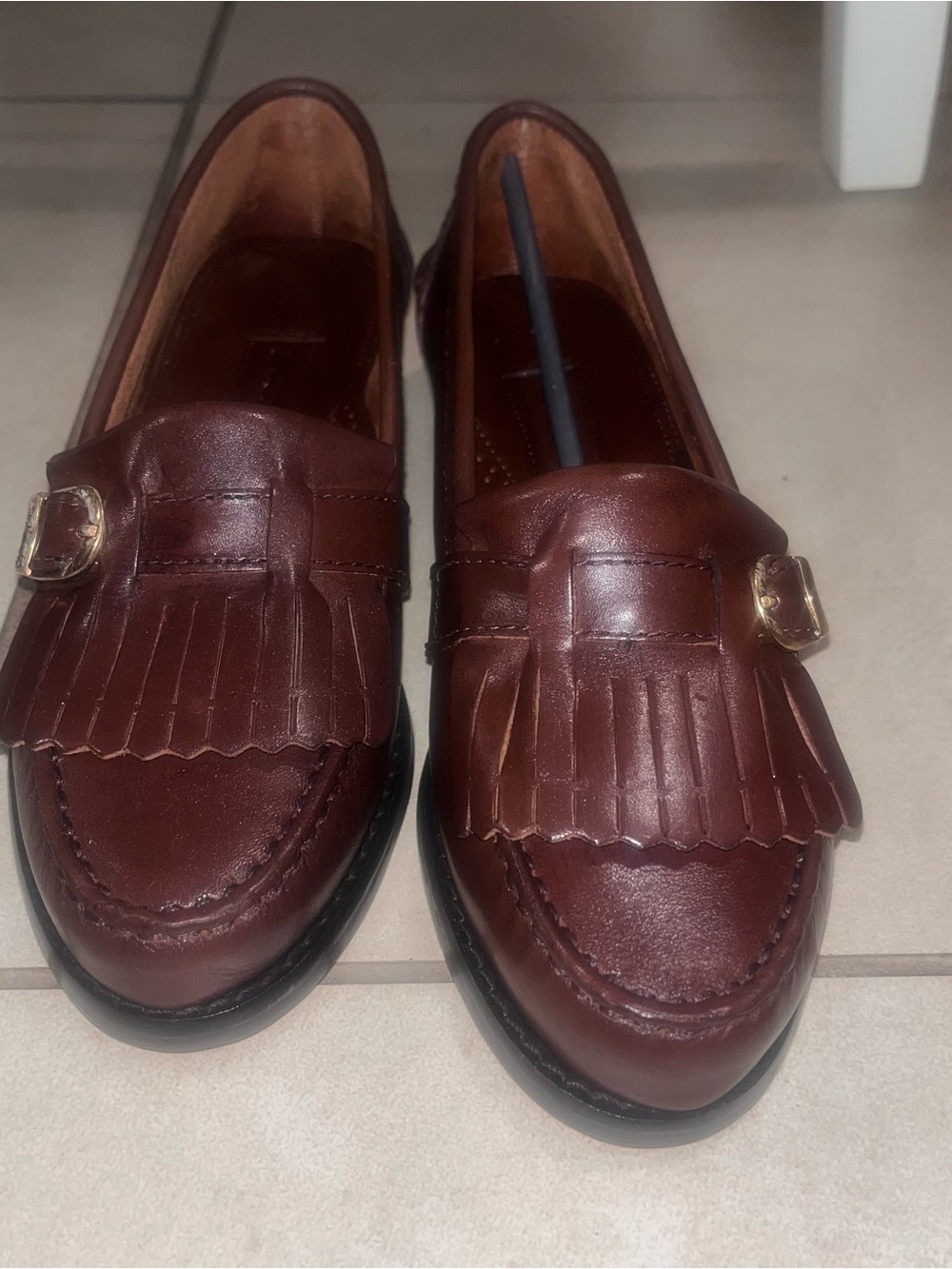 Women's Brown Tassel Kiltie Loafers - Picture 2 of 5